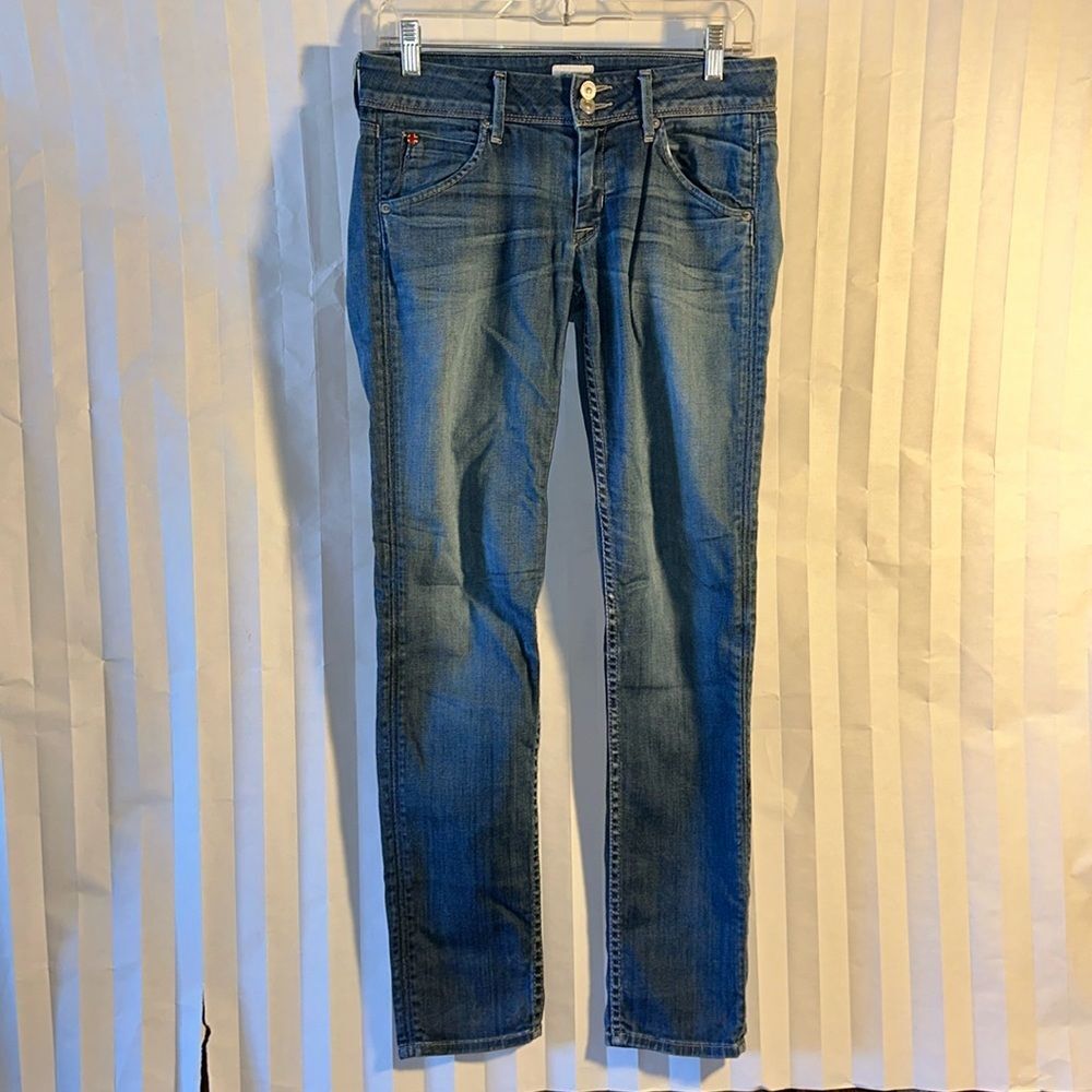 Hudson Women's Collin Skinny Jeans Mid-Rise Stretch Denim Size 27 Blue